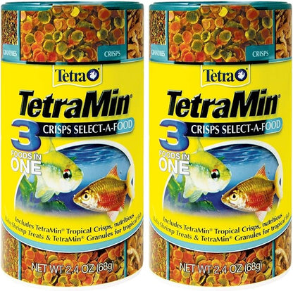 TetraMin Crisps Select-A-Food 2.4 Ounces, Fish Food, Variety Pack (77037) (Pack of 2)