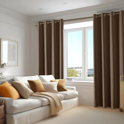 Beauoop 100% Blackout Curtains 84 Inch Long 2 Panels
