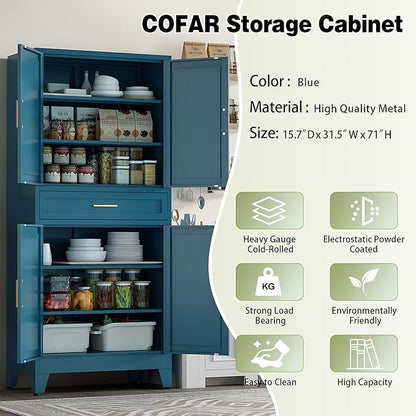COFaR Farmhouse Storage Kitchen Pantry Cabinet