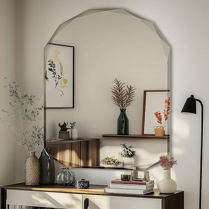 Suidia Bathroom Mirror, Frameless Bathroom Mirror