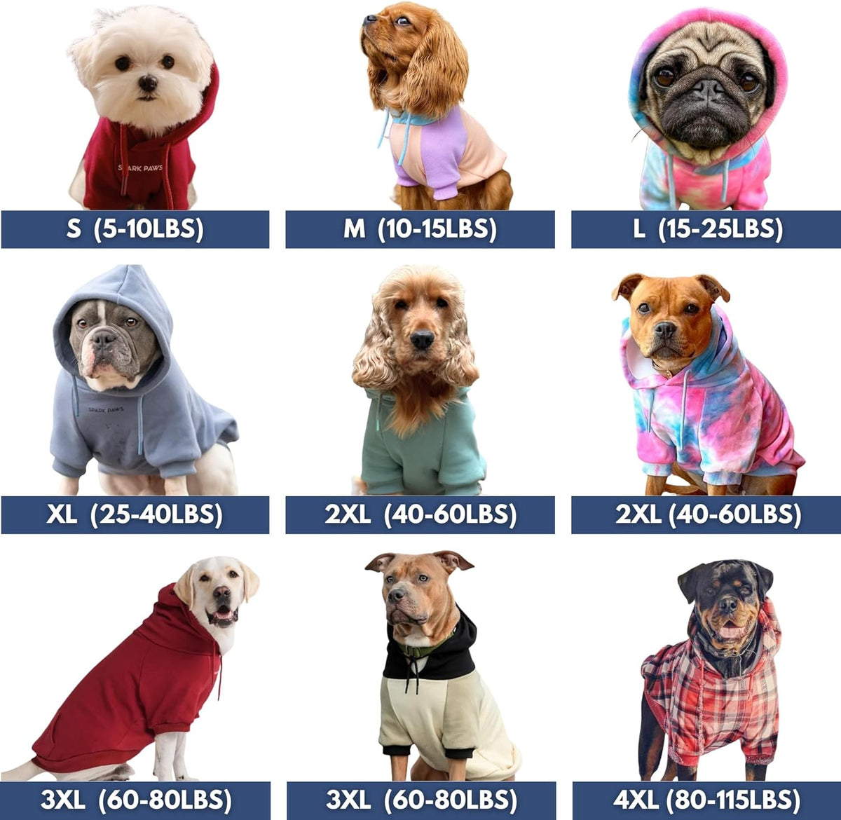 Spark Paws Dog Hoodie – Premium Dog Sweater for Small, Medium, and Large Dogs | Warm Outfits for French Bulldogs, Pitbull, Puppy, Winter Jacket Alternative - Burgundy - XL