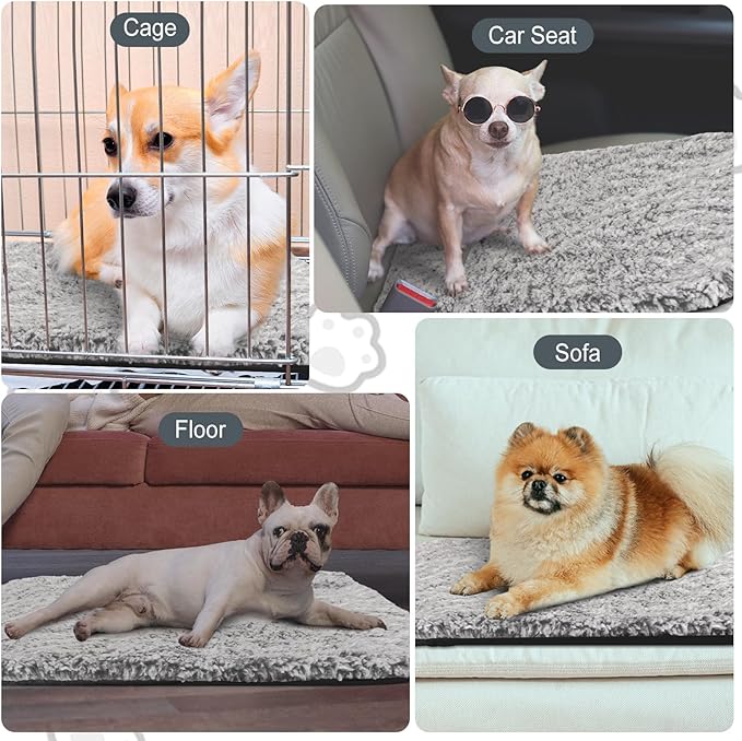 4 Pack Self Warming Cat Pads Self Heating Cat Mat Washable Homeless Dogs Thermal Pads Kennel Pad Reflects Body Heat Warm Crate Bed Mat for Indoor Outdoor Pet(Gray,45 x 28 Inch)