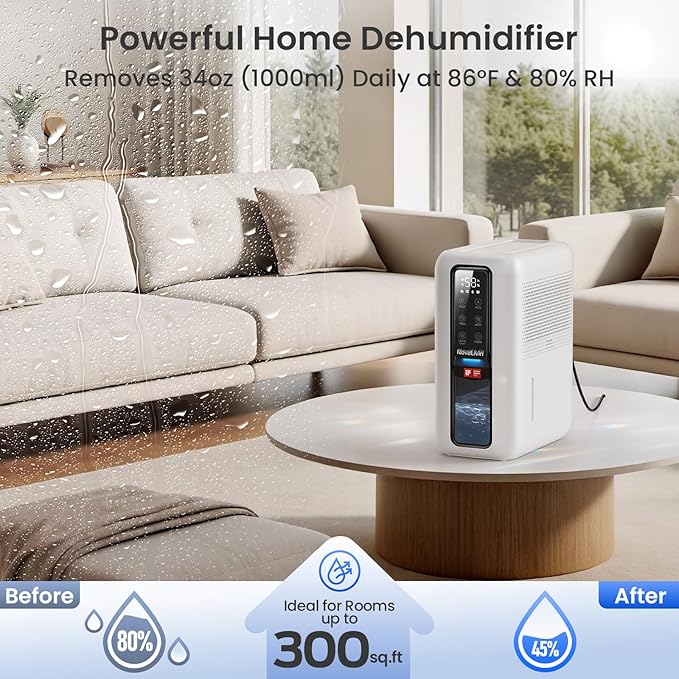 Dehumidifier for Home, Dehumidifiers for Bathroom, Living room, Closet