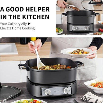 Electric Skillet 6-Quart Hot Pot Nonstick