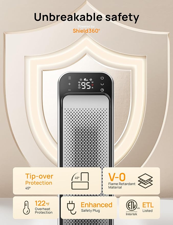DREO Space Heater Indoor, 3 Modes, Overheating & Tip-Over Protection, Electric