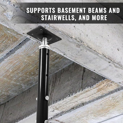 Yaocom 2 Pcs Adjustable Jack Post, 37"-61" Height Range, Basement Floor House Screw Jacks for Lifting Joist Beam Brace for Cellar Ceiling, Center Point Load Capacity 11023 Lbs, Black