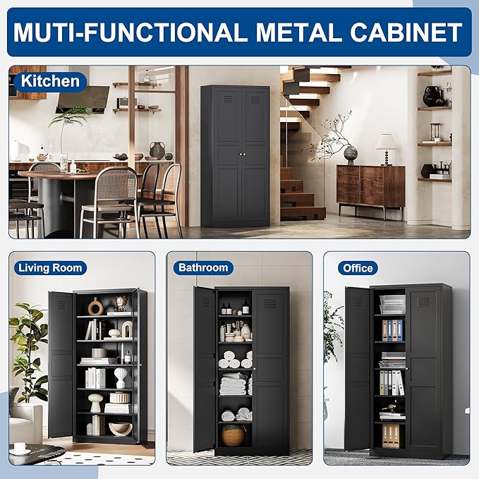 Metal Storage Cabinet-71” Tall Steel File Cabinets