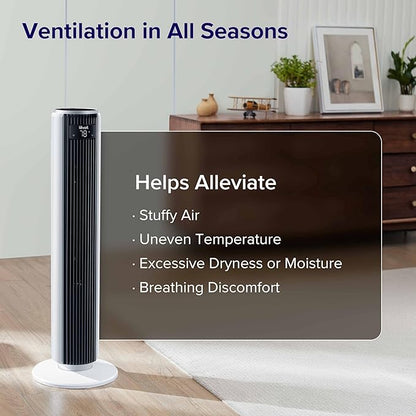 LEVOIT Tower Fan for Bedroom, 25ft/s Velocity Standing Fan