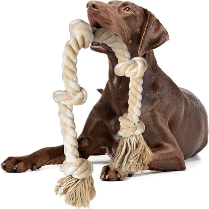 Fida Dog Rope Toys for Large/Medium Aggressive Chewers, Tough Cotton Chew Toy, 3 Feet 5 Knots Indestructible, Tug of War Dog Pull Rope Teeth Cleaning
