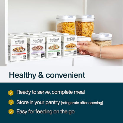 JustFoodForDogs Pantry Fresh Wet Dog Food, Complete Meal or Dog Food Topper, Lamb & Brown Rice Human Grade Dog Food Recipe - 12.5 oz (Pack of 12)