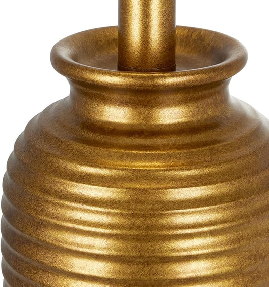 25" Retro Gold Farmhouse Jar Table Lamps Set of 2, 3 Way Touch Control Rustic Bedside Lamps with USB A+C Ports & AC Outlet, Pot Nightstand Lamps for Bedroom Living Room (LED Bulbs Included)
