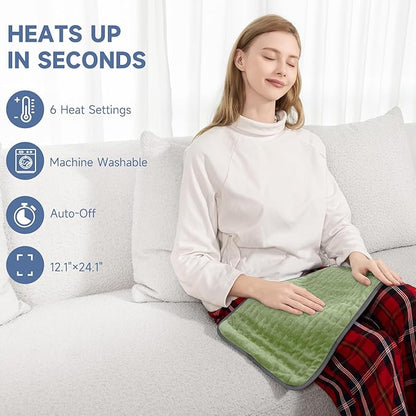 Electric Heating Pad for Pain Relief, Soft Heat Wrap for Neck, Moist/Dry Heat