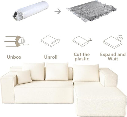 PurrJoys Modern Single Sofa Chair (White（7 Seat）)
