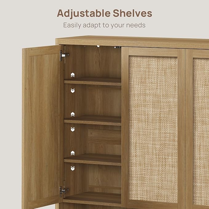 SICOTAS Rattan Shoe Storage Cabinet