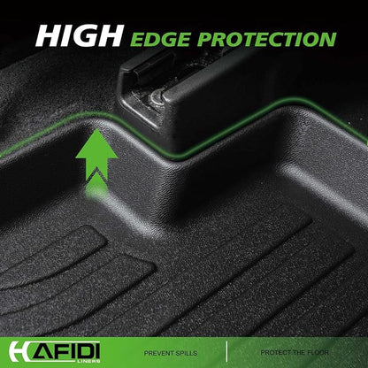Floor Mats Custom for Hyundai Kona Electric (EV) 2019-2023 All Weather Protection TPE Heavy Duty Non-Slip Automotive Floor Liners Fits Front& 2nd Row Full Set Accessories, Black