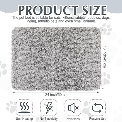 4 Pack Self Warming Cat Pads Self Heating Cat Mat Washable Homeless Dogs Thermal Pads Kennel Pad Reflects Body Heat Warm Crate Bed Mat for Indoor Outdoor Pet(Gray,18 x 24 Inch)