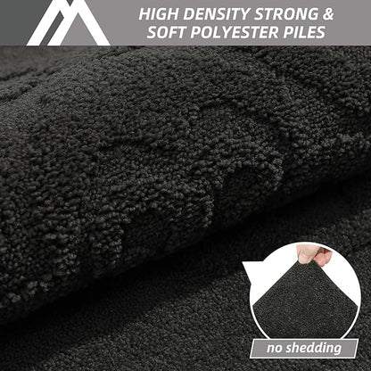 COSY HOMEER Door Mat 20”x32”,Absorbent Dirt Trapper Entryway Rugs,Non-Slip Welcome Mat,Washable Entry Rugs,Low Pile Doormat for Front Back Door,Wet Shoes & Paws,Black