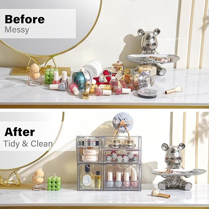 Prsildan Acrylic Drawer Makeup Organizer