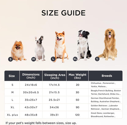 Bedsure Orthopedic Dog Bed for Small Dogs, Waterproof Memory Foam Small Pet Beds with Sides, Non-Slip Bottom and Egg-Crate Foam Medium Dog Couch Sofa with Washable Removable Corduroy Cover, Cream