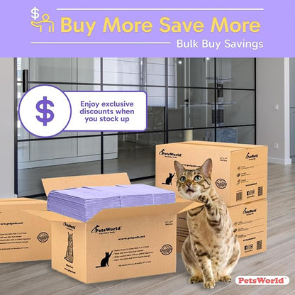 PetsWorld Universal Fit Cat Pad Refills for Litter Box, Fresh Scent, Odor Control, Pack of 800