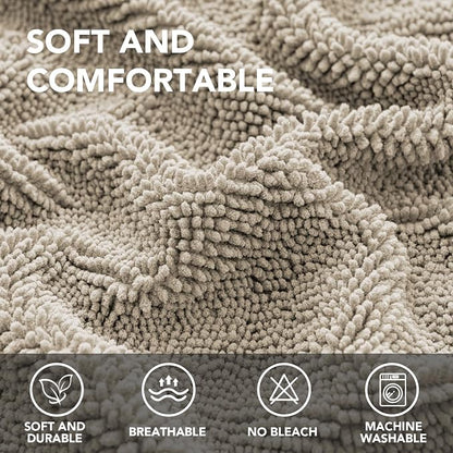 H.VERSAILTEX Non Slip Pet Couch Cover Chenille Dog Bed Protector Thick Soft Sofa Slipcover Pet Friendly Washable Couch Cushion Covers for Pets (40" x 50", Island Fossi)