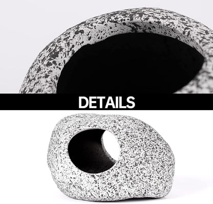 3 Pieces Rock Aquarium Decorations, Stackable Cave Aquarium Decor, Betta Fish Tank Accessories Hideout Hidden Stones Ornaments, Fish Rock House Hideaway Tunnel Fish Cave for Aquarium Shrimp Cichlid