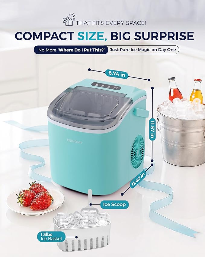 EUHOMY Countertop Ice Maker Machine