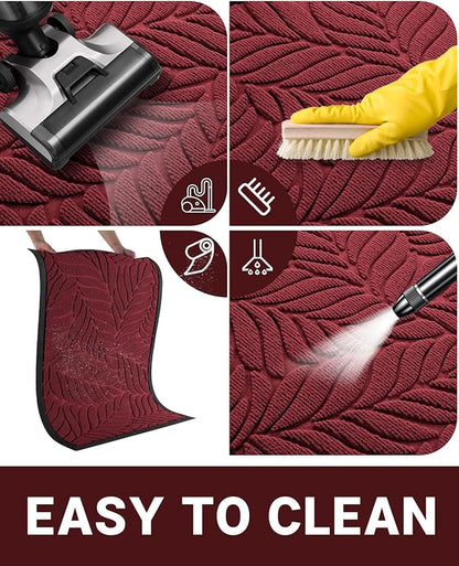 Yimobra Front Door Mat Outdoor Indoor, 29.5x17 All-Season Waterproof Door Mat Outside Entrance, All-Weather Non-Slip Outside Doormat for Garage Patio Entryway, Red