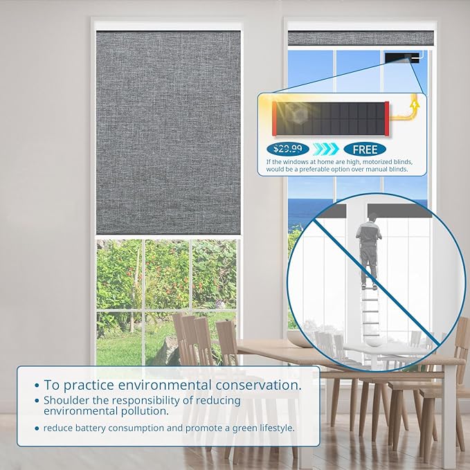 DENFOON Motorized Blinds with Remote Control, Custom Blackout Smart Blinds