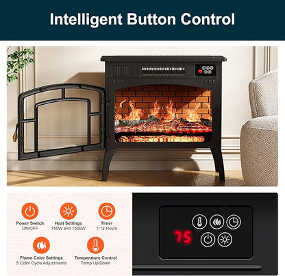 Royalcraft Electric Fireplace Heater, Freestanding Electric Fireplace Stove