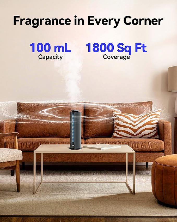 1800 Sq Ft Cordless Waterless Diffuser, 100ml Hotel Collection Diffuser Scent