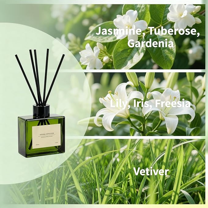 Reed Diffuser, 4 oz Jasmine Lily Scent Diffuser