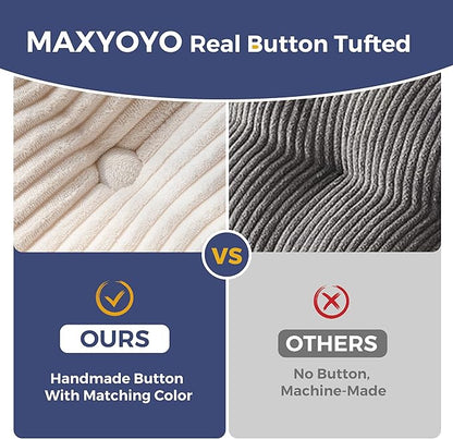 MAXYOYO Convertible Sofa Bed, Pull Out 3 Seater Sleeper Sofa, 2 in 1 Folding Couch Bed, Fold Out Floor Couch with Pillows for Living Room Bedroom Lounge, Beige