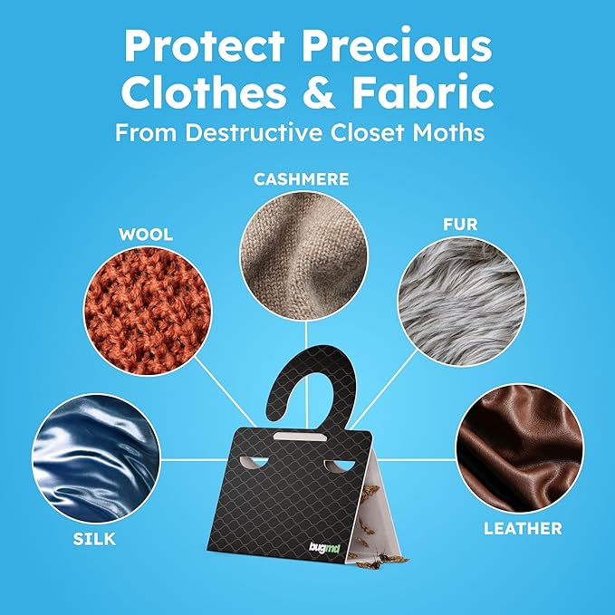 BugMD Clothes & Pantry Moth Traps – Sticky Glue Pheromone-Based Repellent