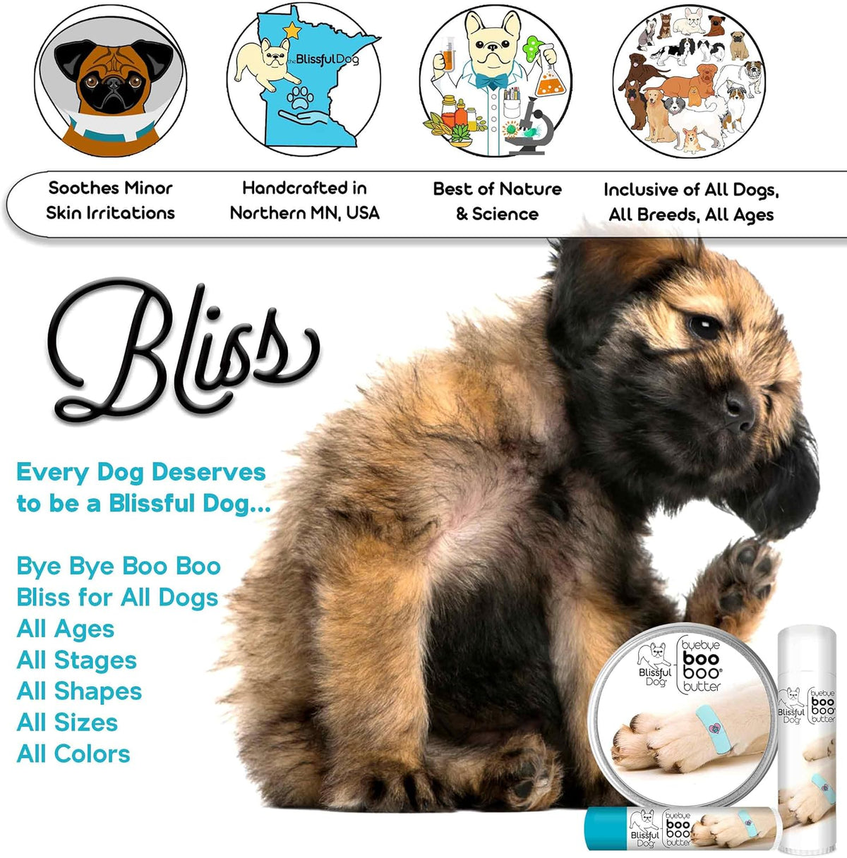 The Blissful Dog Flat-Coat Retriever Boo Boo Butter, 0.50-Ounce