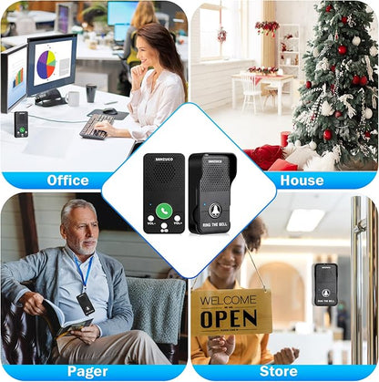 Wireless Doorbell, Full Duplex Doorbells Hands Free, 1000ft Range Rechargeable