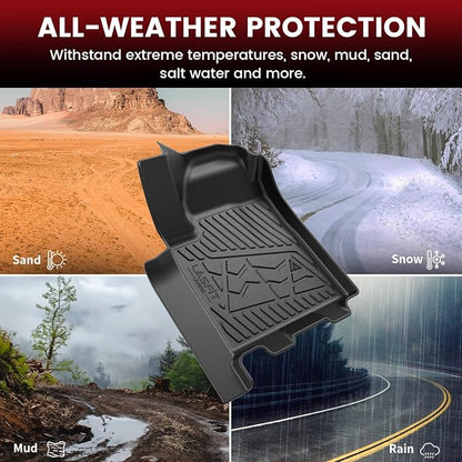 LASFIT Floor Mats for Chevrolet Chevy Silverado EV 2024-2026 (Fit Without Multi-Flex Midgate, Not Fit with Multi-Flex Midgate), All Weather TPE Custom Fit Floor Mats for Cars