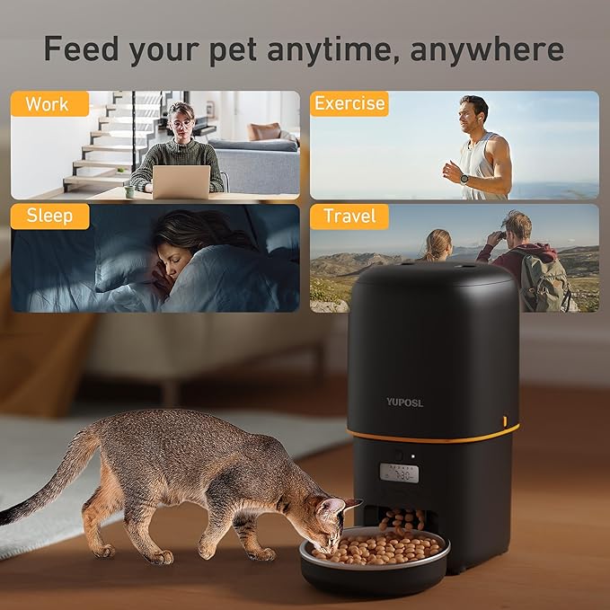 2025 Upgraded Automatic Cat Feeder - 4L Timed Auto Pet Feeder