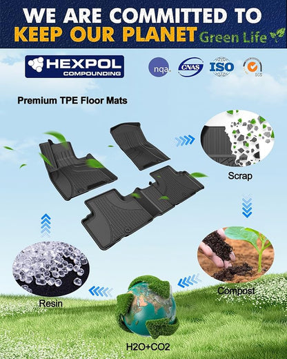 Floor Mats for Genesis GV80 2021-2025 5 Seats Only (Not for Coupe), All Weather TPE Floor Liners Cargo Mat GV80 Accessories Odorless Anti-Slip Cargo Liner Trunk Tray Protector
