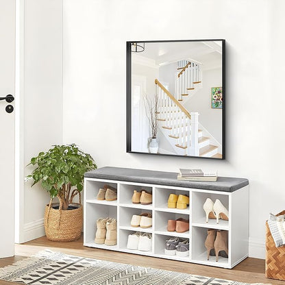 Black Bathroom Mirror, 30x36 Inch Rectangular Framed Mirror, Large Wall Mounted