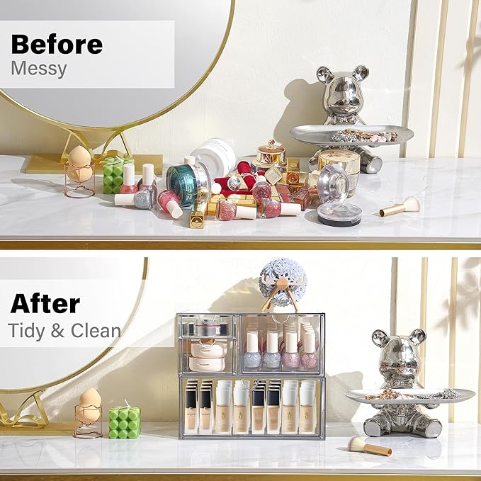 Prsildan Acrylic Drawer Makeup Organizer