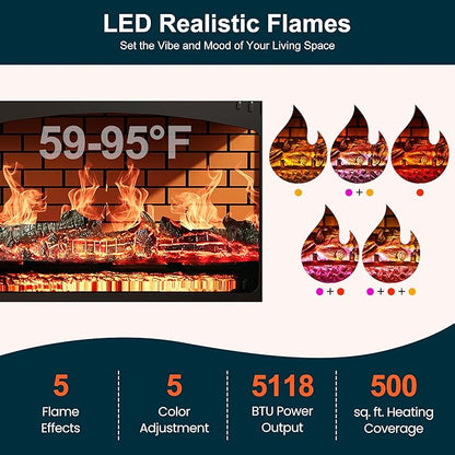 Royalcraft Electric Fireplace Heater, Freestanding Electric Fireplace Stove
