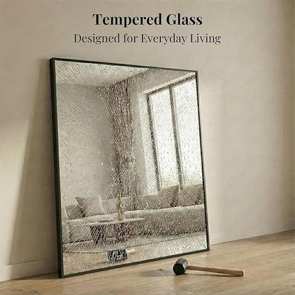 30"x36" Black Bathroom Mirror, Matte Metal Framed Vanity Mirror