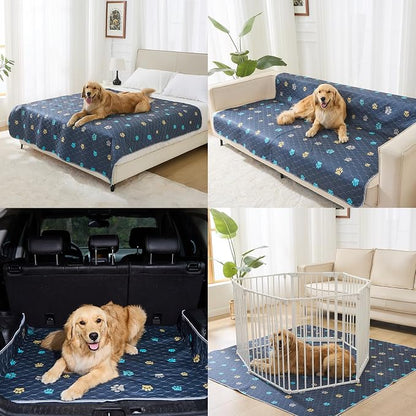 Aitmexcn Washable Pee Pads for Dogs, 48"x65", 2 Pack Extra Large Reusable Dog Mats, Heavy Absorbency, Leak-Resistant Anti-Slip Puppy Potty Pads for Playpens, Whelping Boxes and Incontinence