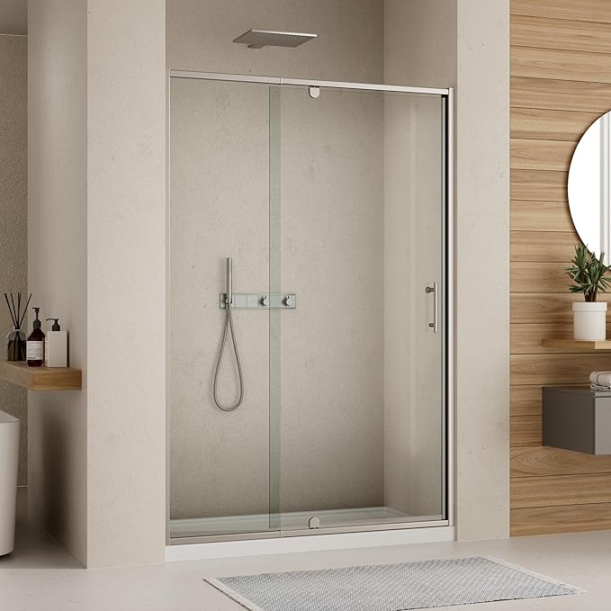 50-54" W x 71" H Pivot Swing Glass Shower Door, Pivot Frame Shower Door