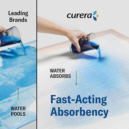 Curera Chucks® Premium Disposable Underpads - 30x36 [100-Pack] Bed Pads | Ultra Absorbent Chux Incontinence Disposable Adult with Adhesive Tape, Leak-Proof Pee Pads Pet Training XX-Large Bulk Pack