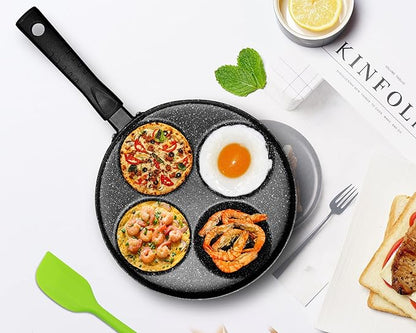 MyLifeUNIT Egg Frying Pan, 4-Cup Nonstick Fried Egg Pan, Aluminum Egg Cooker Pan