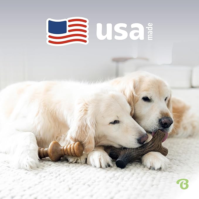 Benebone 2-Pack Maplestick/Zaggler Durable Dog Chew Toys, Real Maplewood, Real Bacon, Made in USA Small