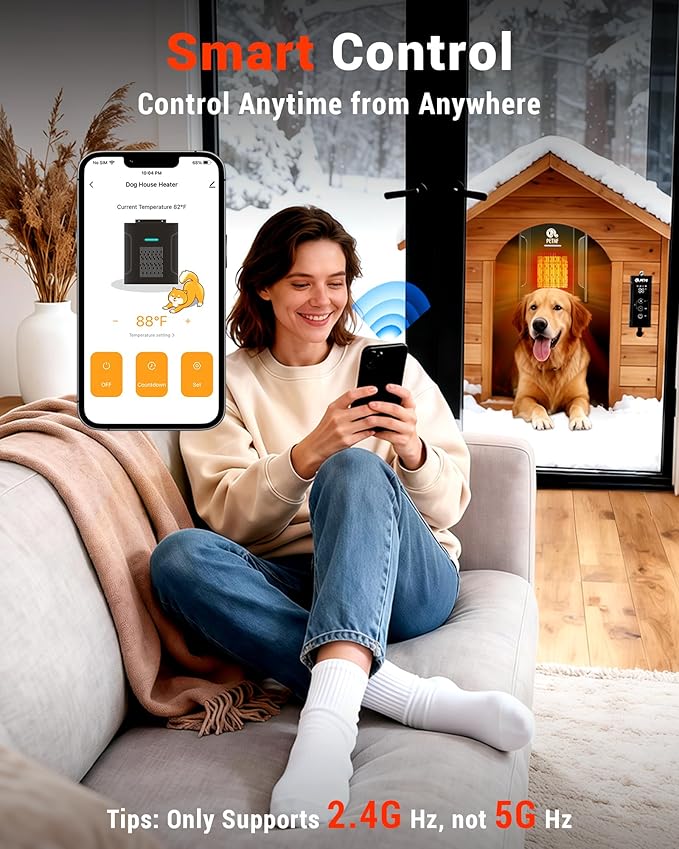 Dog House Heater – 45℉ to 113℉ Thermostat Controlled Pet House Heater