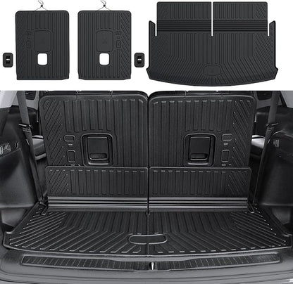 Cargo Mat for 2021-2025 2026 Jeep Grand Cherokee L, All Weather TPE Rear Cargo Liner Trunk Mat with 3rd Row Seatback Cover for Jeep Grand Cherokee L Accessories
